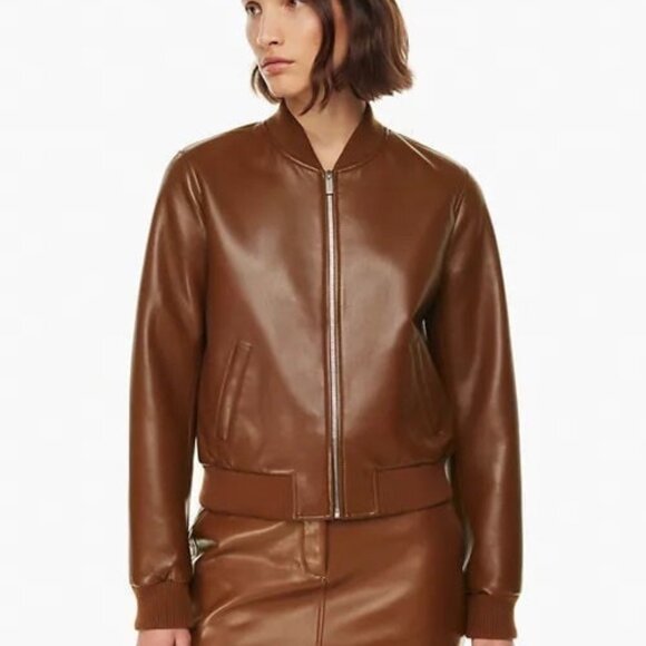 Aritzia Leibovitz Bomber in Cognac - Picture 1 of 6